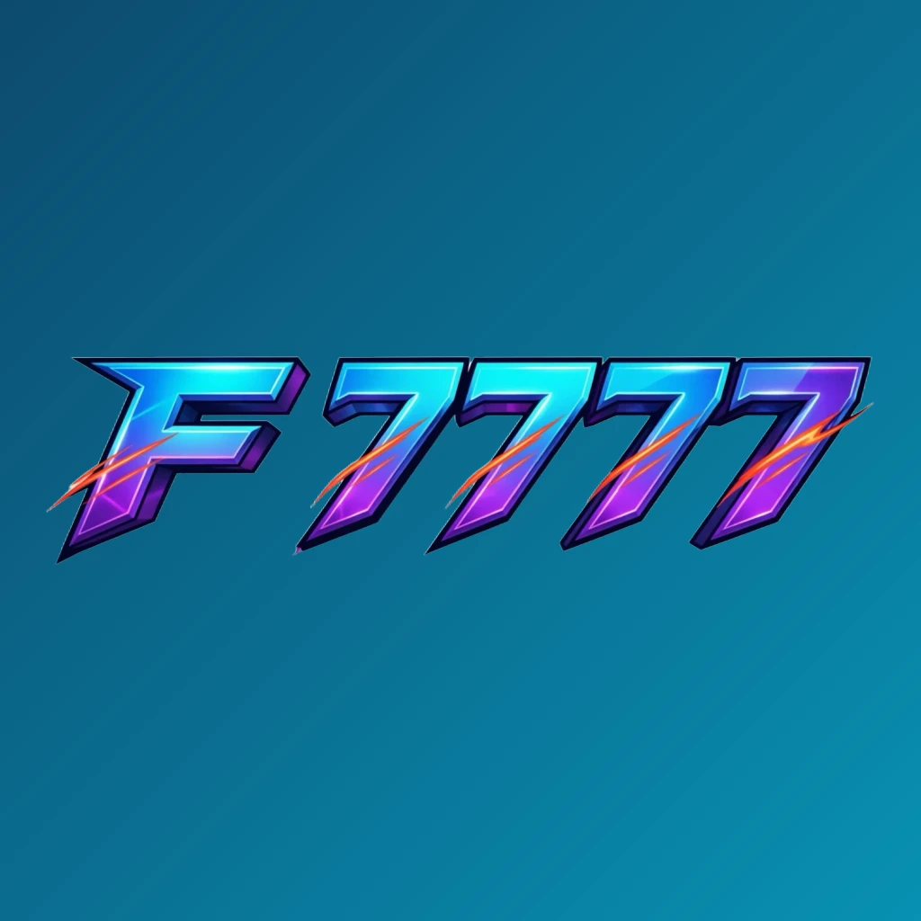 F 7777 bold gaming logo with strong 3D lettering in energetic colors, modern esports-inspired design on a transparent background, wide horizontal wordmark perfect for website headers F 7777 bold gaming logo with strong 3D lettering in energetic colors, modern esports-inspired design on a transparent background, wide horizontal wordmark perfect for website headers
